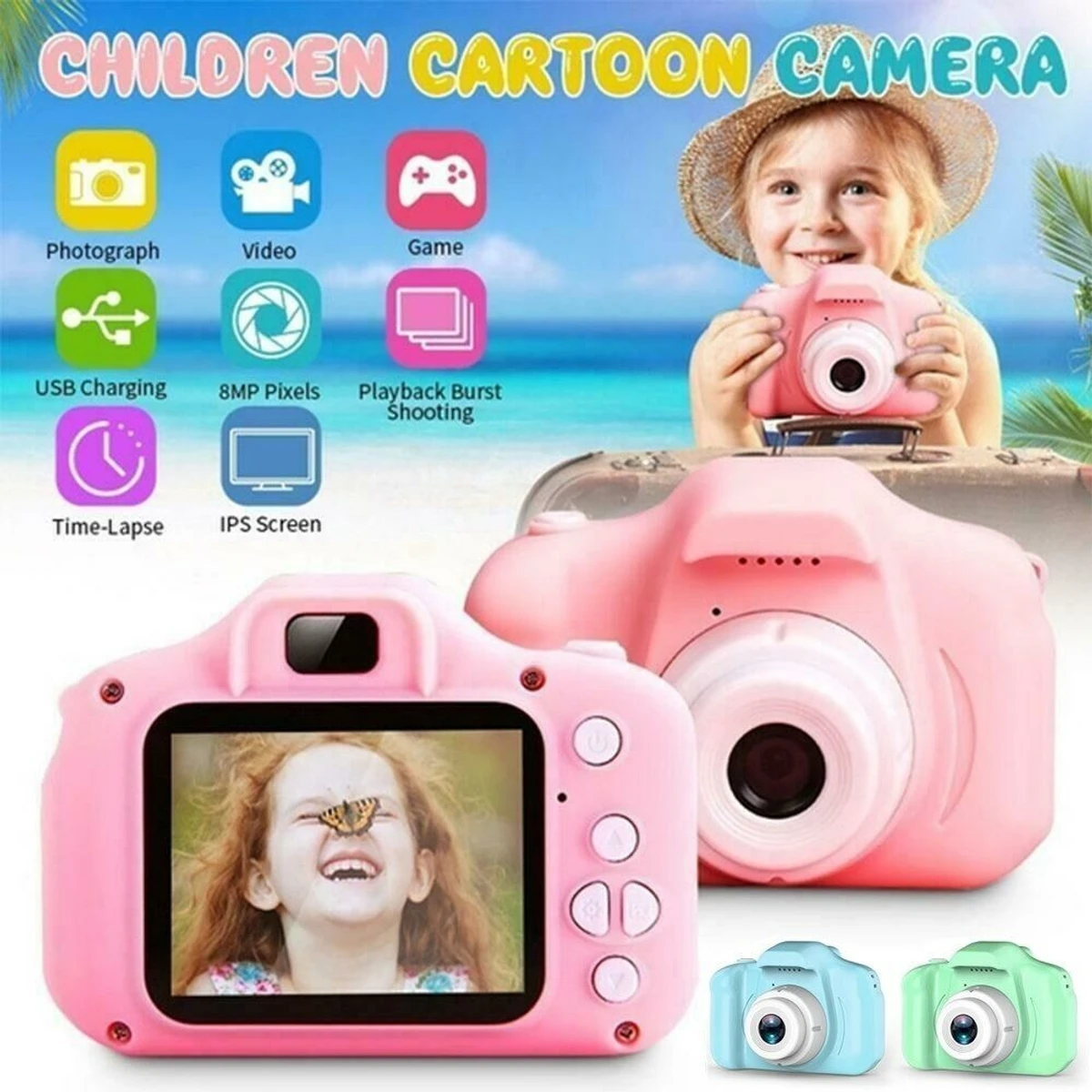 Children Kids Camera Mini Educational Toys For Kids Christmas Gifts Birthday Gift Digital Camera 1080P Projection Video Camera