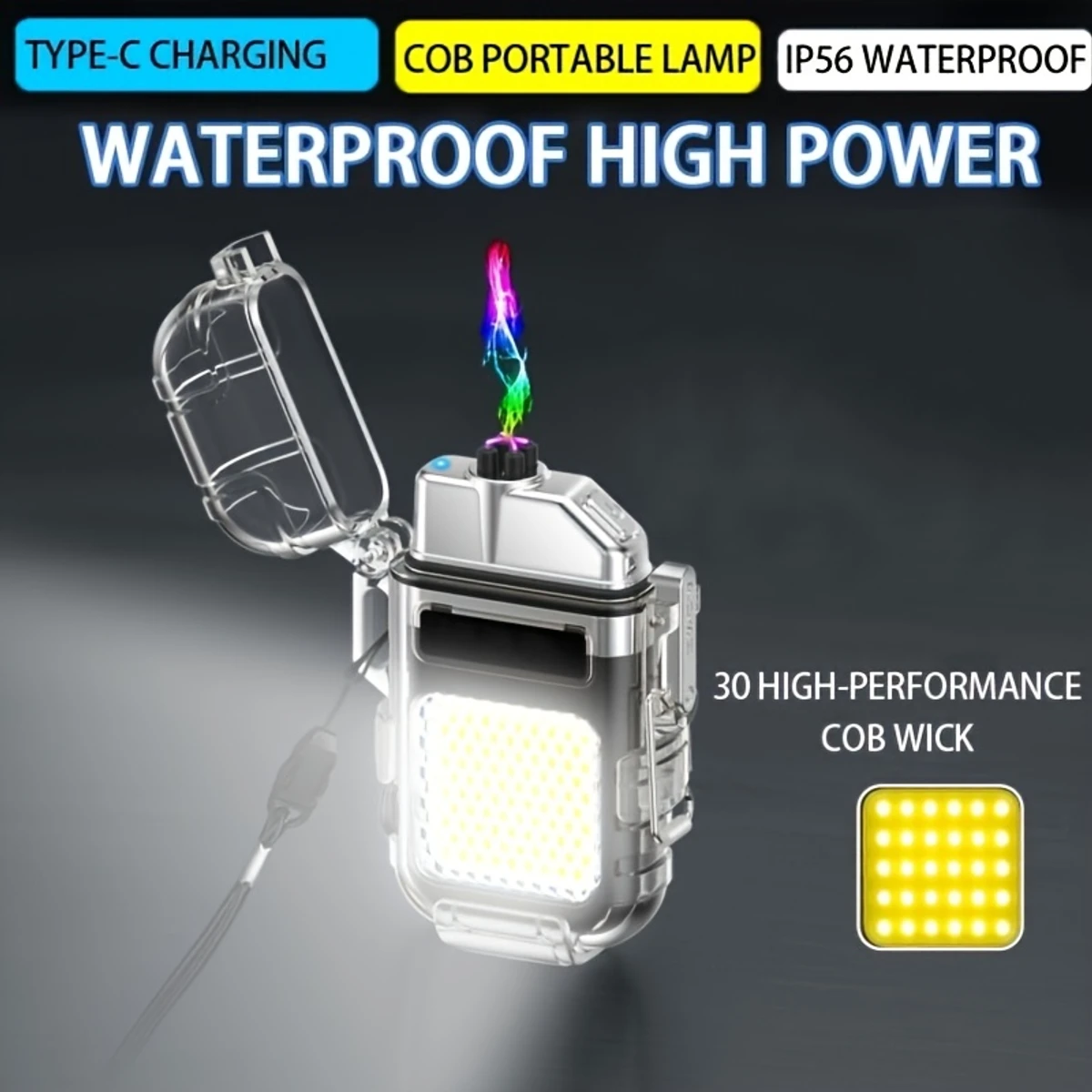 (Light+Lighter) Waterproof Electronic Arc Plasma Lighter
