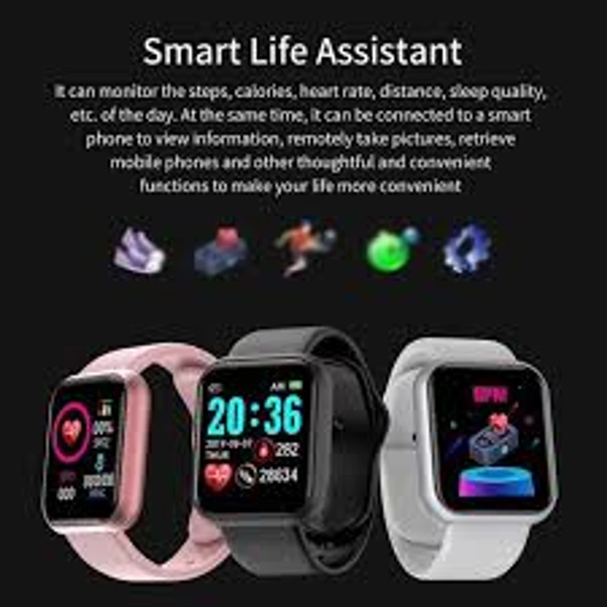 Smartwatch Y68 Smart Bracelet Connected Watches Smart Band Y68 Smart Watch Y68 Bluetooth Pressure Fitness Bracelet Android IOS