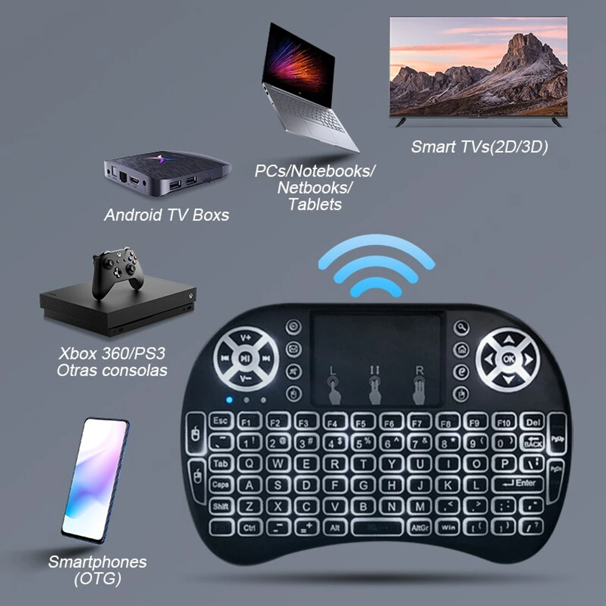 Wireless Mini Keyboard Flight Mouse 2 4g Large Touchpad Digital Computer Dry Battery USB Charging Dual Purpose Keyboard