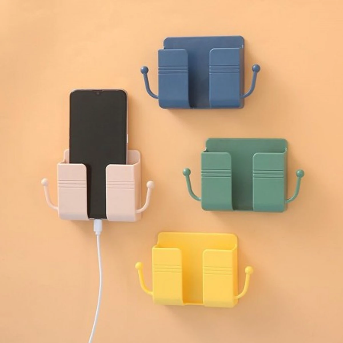 4 pis Universal Wall Mount Charger Phone Holder Stand