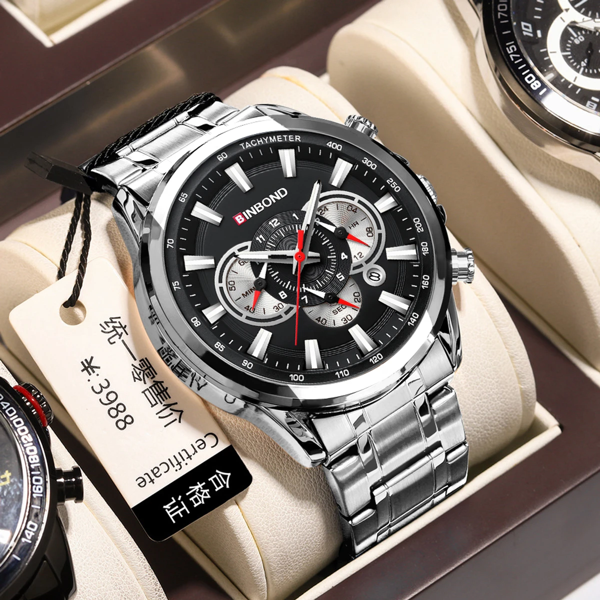 Luxury Man Watch High Quality Waterproof Luminous Men's Wristwatch Stainless Steel Men Quartz Watches Casual Clock-Silver & Black