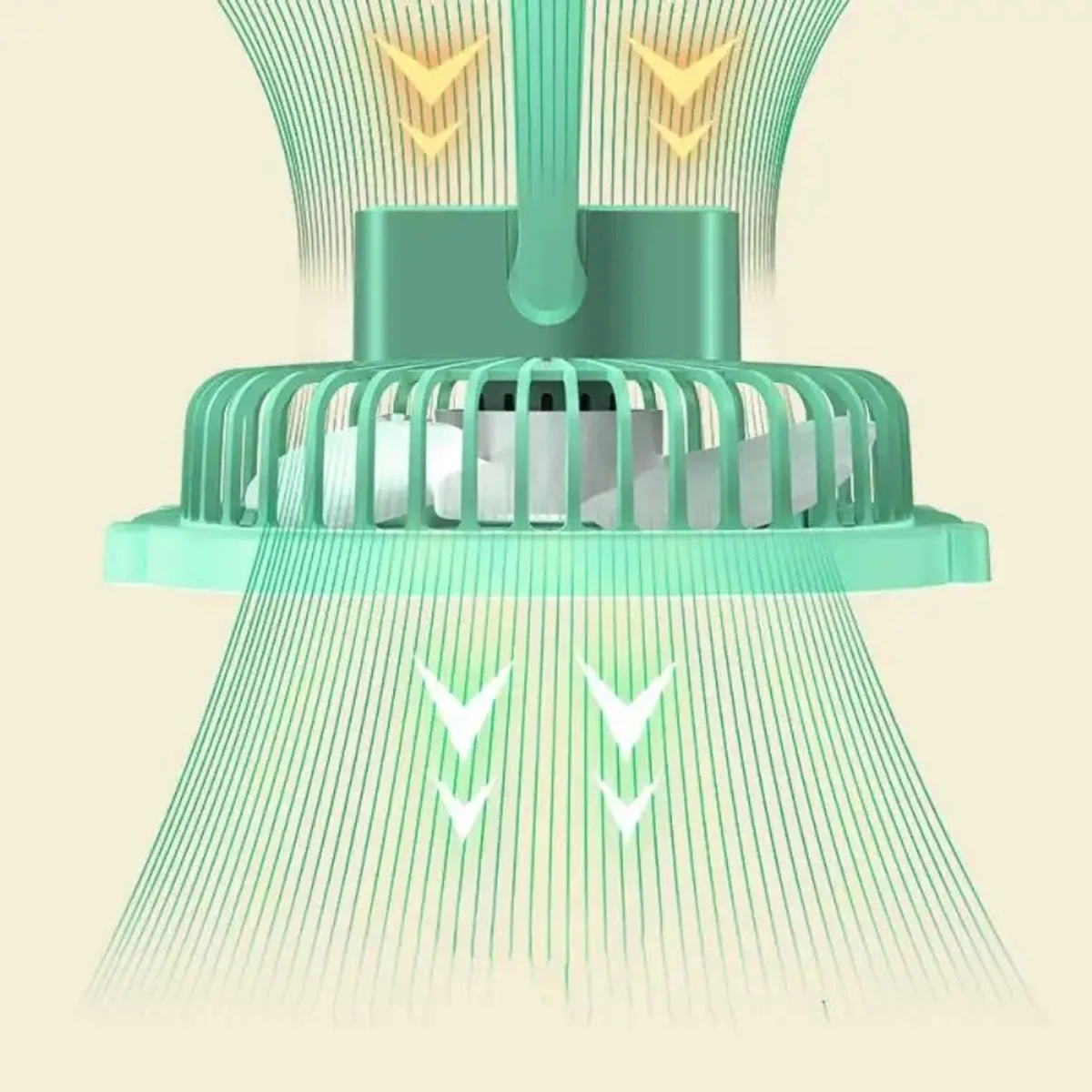 High Quality two-in-one USB charging fan night light fan desktop mini fan with fill light- Green